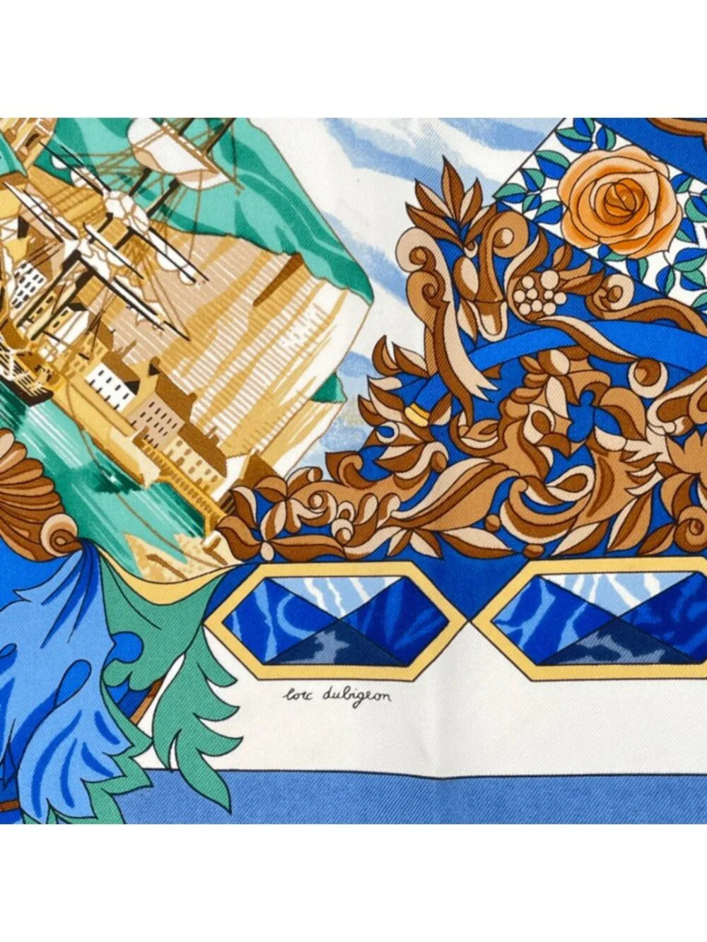 Hermes Carre 90 L'entente Cordiale Franco British Alliance Blue Multicolor - Picture 6 of 7